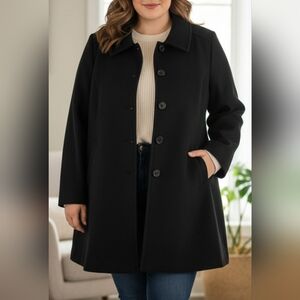 Women's Black Coat 22W NWOT LINED Pit 26 L35